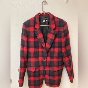 HARRIS/WALLACE Red and Black Plaid Blazer XL